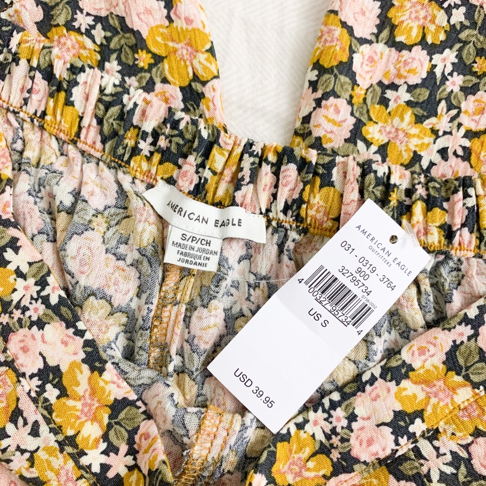 AE High-Waisted Floral Wide Leg Pants